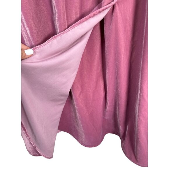 J.Crew Velvet Tulip-Hem Dress Long Sleeve Scoop Neck Guava Berry Pink Size 22 - Picture 8 of 12